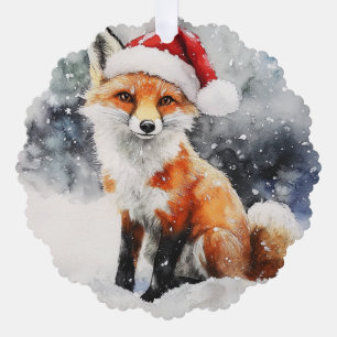 Tarjeta de ornamento de papel Woodland Fox