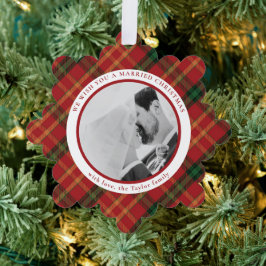 Tarjeta de ornamento fotográfico para Navidades de
