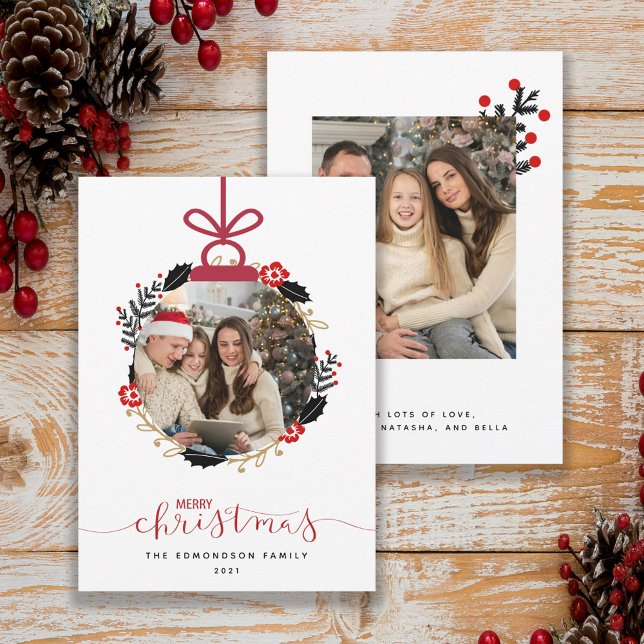 Tarjeta de ornamento para festividad navideña Foto (Subido por el creador)