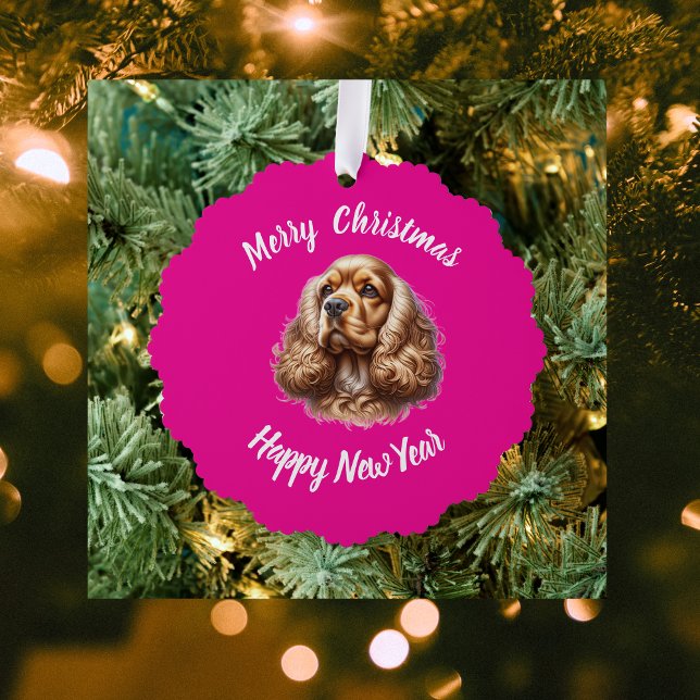 Tarjeta de ornamento simple de papel Mascota perso (Elegant Pet Photo and Text Paper Ornament)
