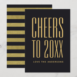 Tarjeta de oro azul personalizada de Año Nuevo min