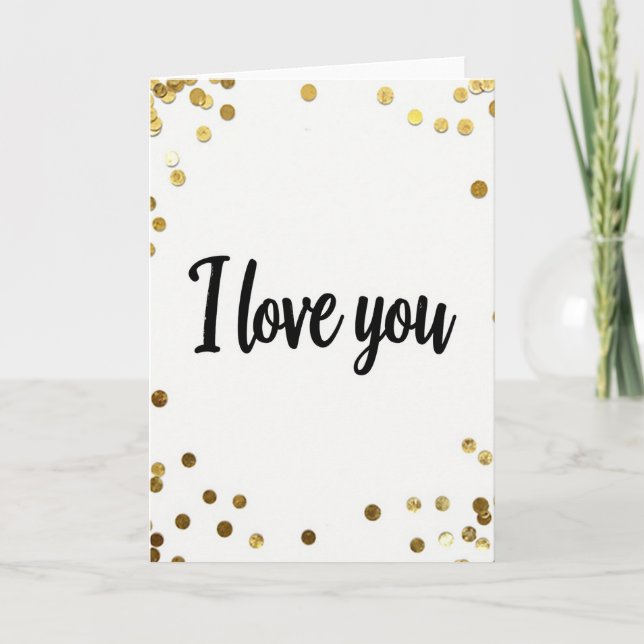 Tarjeta de oro con la frase 'Te Amo' (Anverso)
