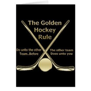 Tarjeta de oro de la regla del hockey