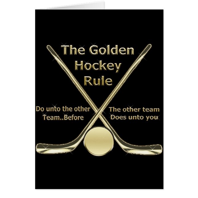 Tarjeta de oro de la regla del hockey (Frente)