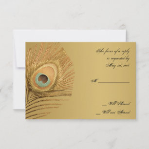 Tarjeta de oro de la respuesta del pavo real