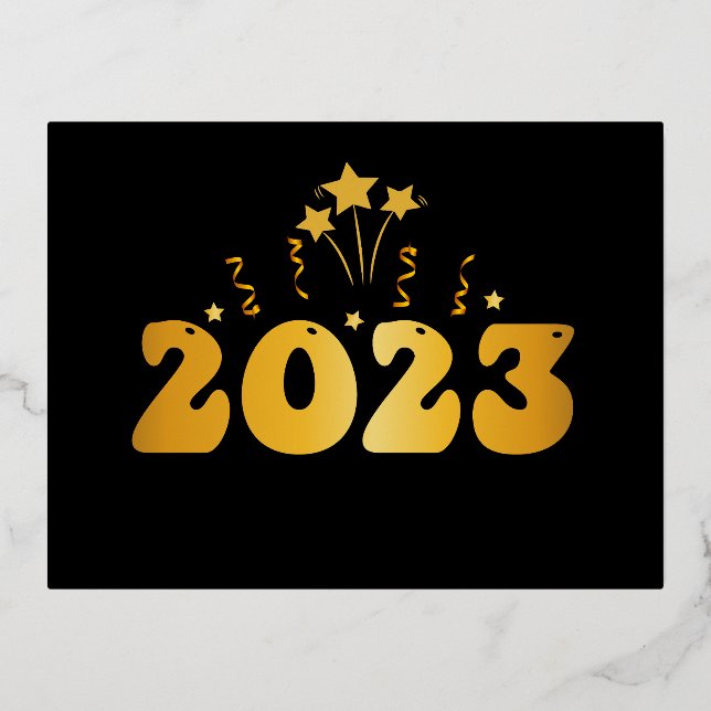 tarjeta de oro de lujo para fiestas de 2023 (Anverso)
