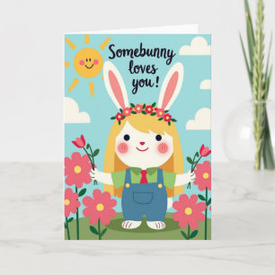 Tarjeta de oro falso Somebunny te ama