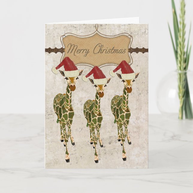 Tarjeta de oro festiva de las Felices Navidad de (Anverso)