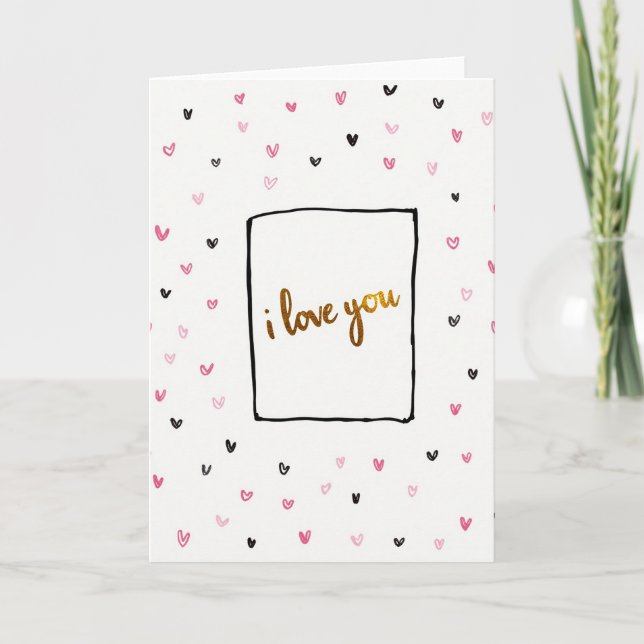 Tarjeta de oro 'Te amo romántico' (Anverso)
