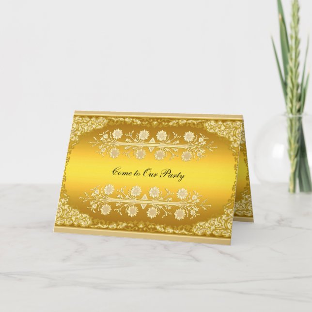 Tarjeta de oro "Ven a nuestra fiesta" (Anverso)