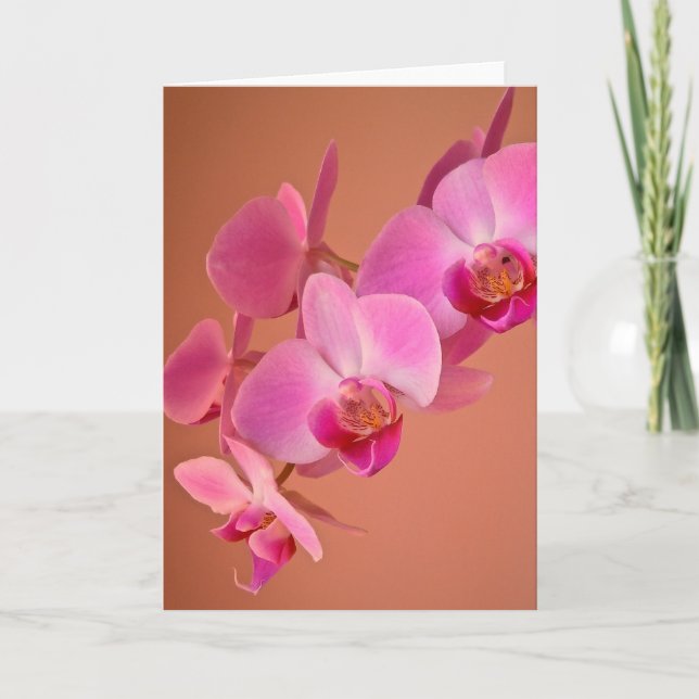 Tarjeta de orquídeas rosadas (Anverso)