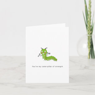 Tarjeta de oruga, insecto verde