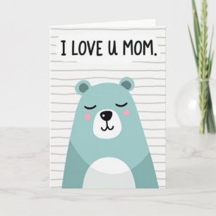 Tarjeta de Osito de Abrazos y Amor Mamá