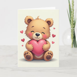 Tarjeta de Osito de Amor Abrazador