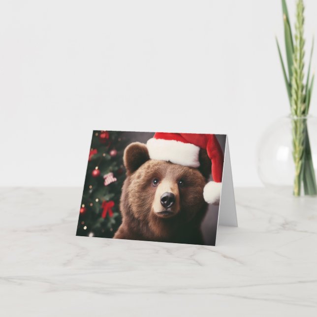 Tarjeta de osito para pequeños Navidades (Anverso)