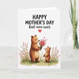 Tarjeta de oso amante de los lunares
