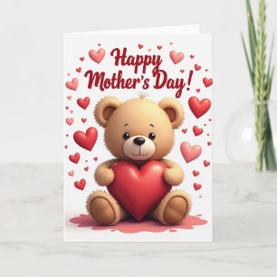 Tarjeta de oso animado dulce