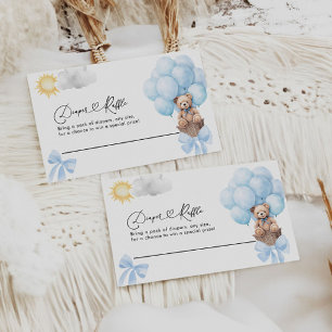 Tarjeta de oso azul Diaper Raffle