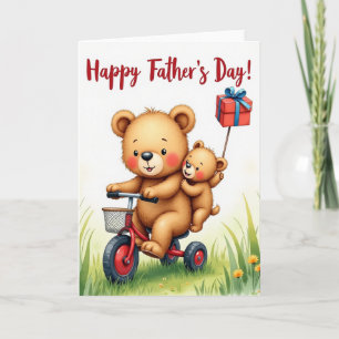 Tarjeta de oso caprichosa del Día del Padre