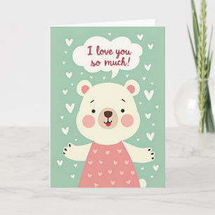 Tarjeta de oso de amor intenso