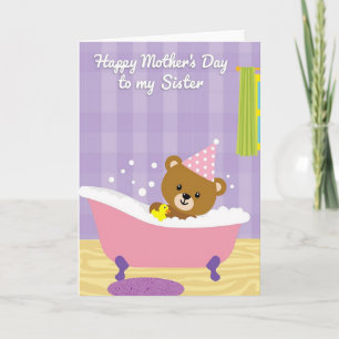 Tarjeta de Oso de Burbujas del Día de la Madre Dul