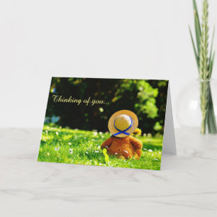 Tarjeta de Oso de Peluche Adorable Pensando en Ti