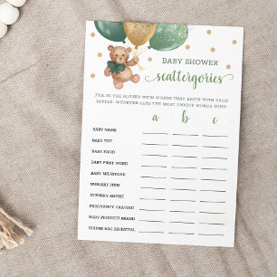 Tarjeta de Oso de Peluche para Juego de Scattergor