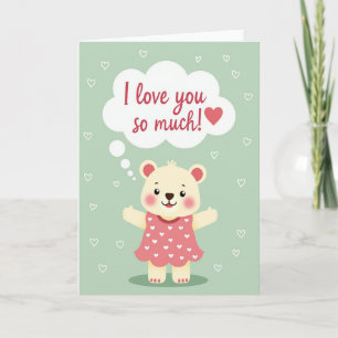 Tarjeta de oso de peluche te quiero