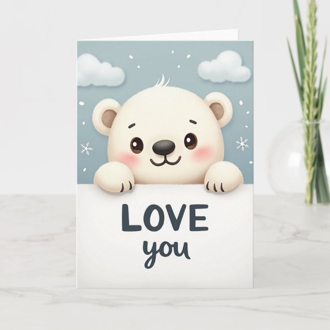 Tarjeta de oso lindo te amo (Anverso)