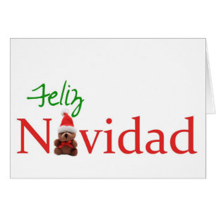 tarjeta de oso Navidad feliz española