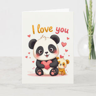 Tarjeta de oso panda 'Te quiero'