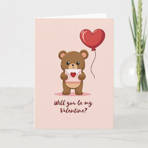 Tarjeta de oso para ser mi San Valentín