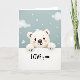 Tarjeta de oso polar dulce te amo