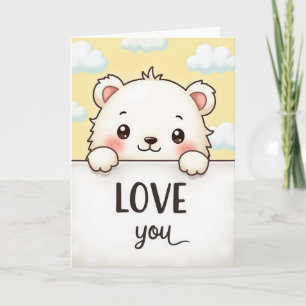 Tarjeta de oso polar lindo te amo