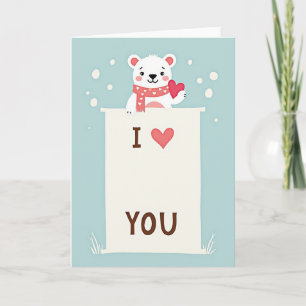 Tarjeta de oso polar te amo
