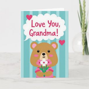 Tarjeta de Oso Rayado Te Ama Abuela