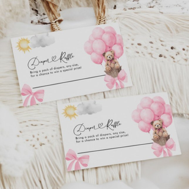 Tarjeta de oso rosa Diaper Raffle (Subido por el creador)