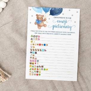 Tarjeta de Oso Teddy de Emoji de libros para niños