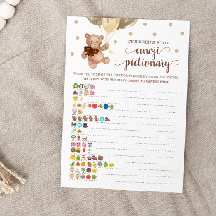 Tarjeta de Oso Teddy de Emoji de libros para niños