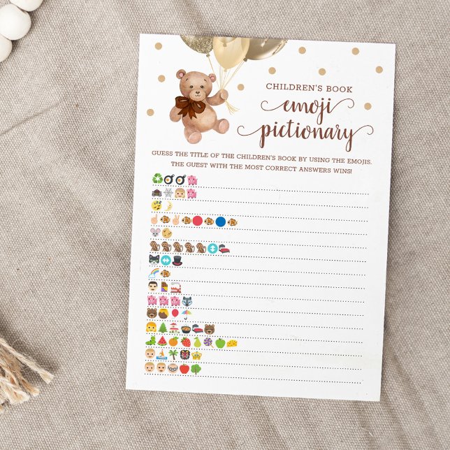 Tarjeta de Oso Teddy de Emoji de libros para niños (Subido por el creador)