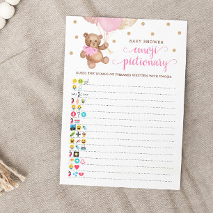 Tarjeta de Oso Teddy de juego de Emoji de Baby Sho