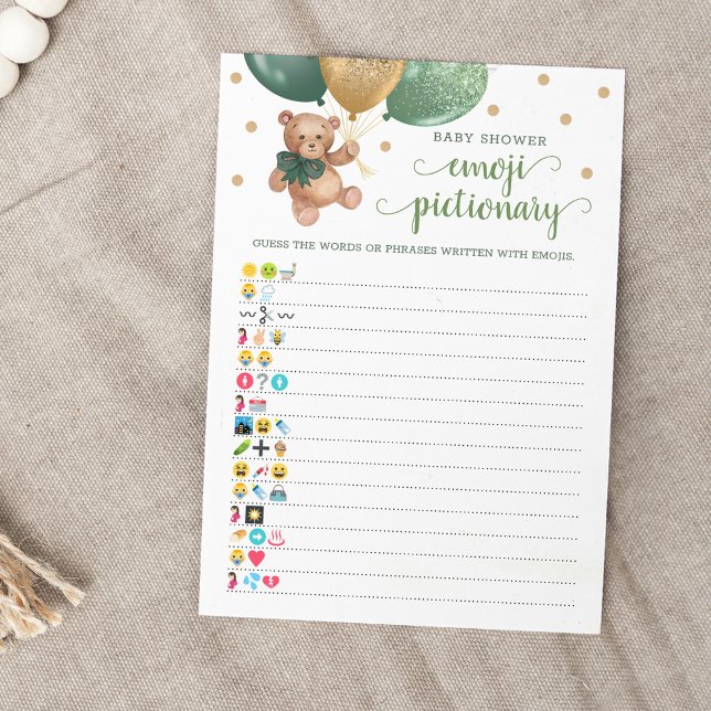 Tarjeta de Oso Teddy de juego de Emoji de Baby Sho (Subido por el creador)