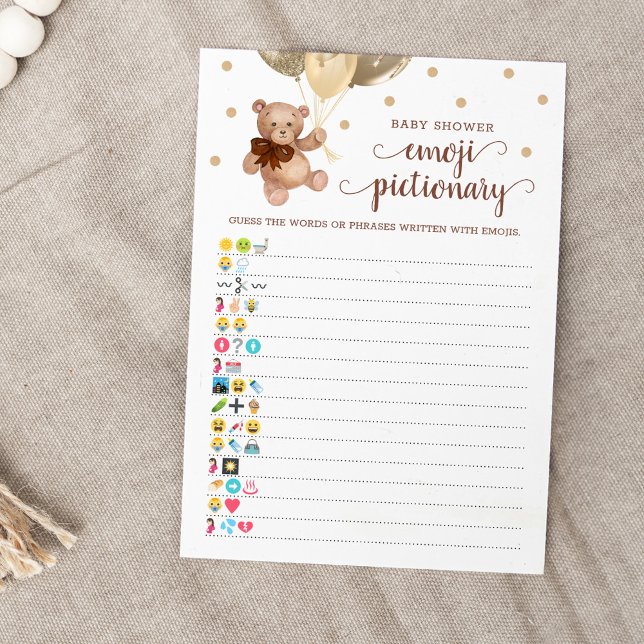 Tarjeta de Oso Teddy de juego de Emoji de Baby Sho (Subido por el creador)