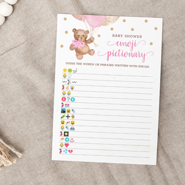 Tarjeta de Oso Teddy de juego de Emoji de Baby Sho (Subido por el creador)