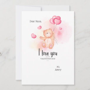 Tarjeta de oso Teddy de San Valentín