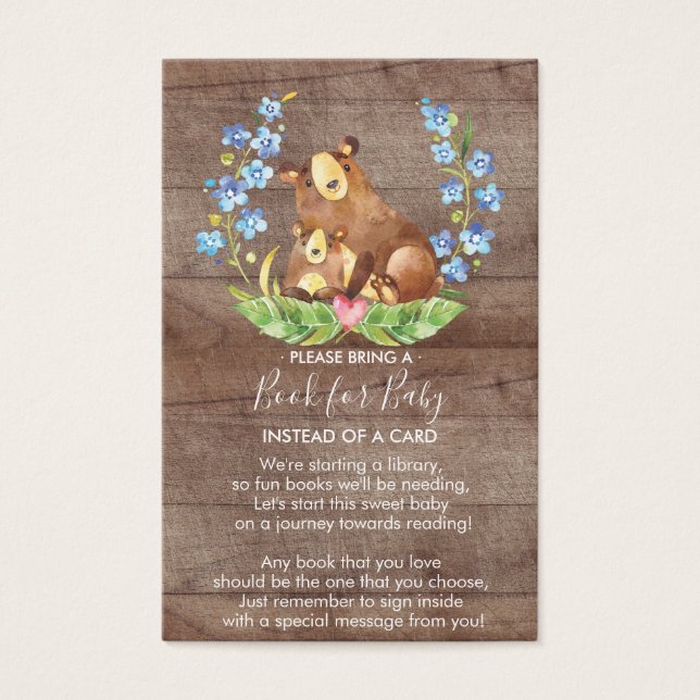 Tarjeta de Oso Woodland para Bebé (Anverso)