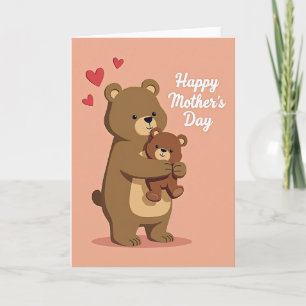 Tarjeta de osos afectuosos mate