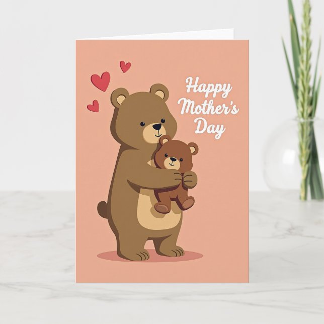 Tarjeta de osos afectuosos mate (Anverso)