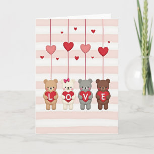 Tarjeta de osos de amor de San Valentín