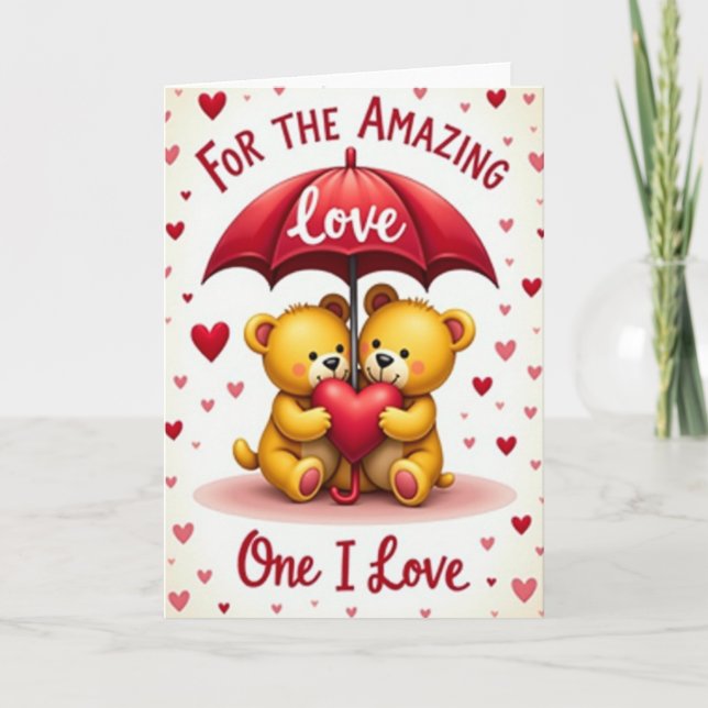 Tarjeta de Osos de Corazón de Amor Increíble (Anverso)